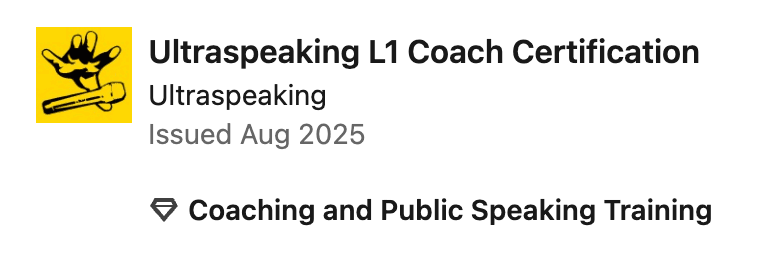 Ultraspeaking Coach Certification - Alistair Webster